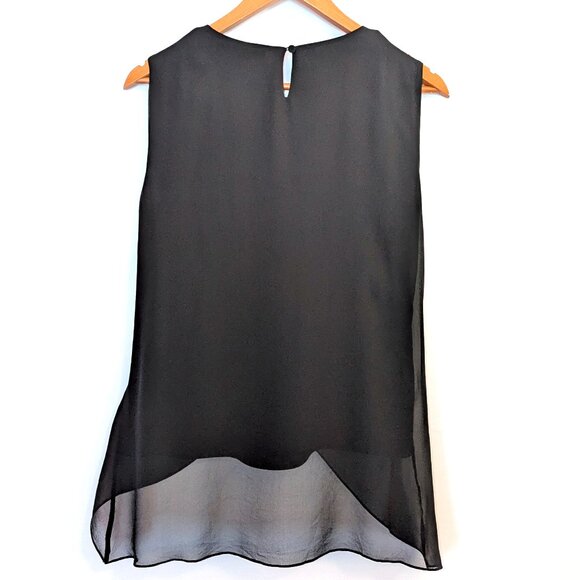 BCBGMAXAZRIA | 100% Silk Lorielle Sleeveless Blouse Top in Black | Size Small - Picture 6 of 11